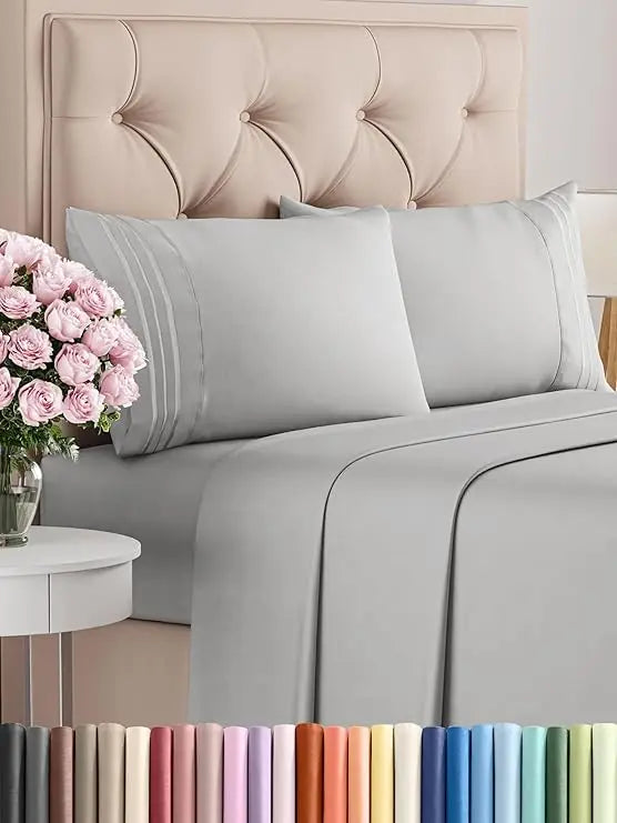 California King 4-Piece Sheet Set – Soft, Breathable & Cooling Hotel Luxury Bedding for Women, Men, Kids & Teens