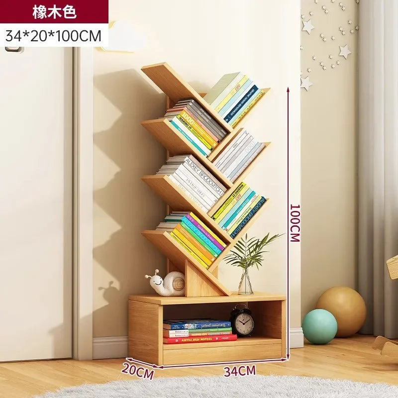 Standing Wooden Storage Rack Bookshelf