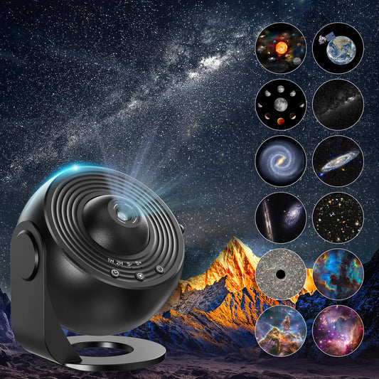 13-in-1 Galaxy Ultra Star Projector – HD LED Night Light with 13 Film Discs, 360° Rotation & Timer for Kids’ & Adults’ Bedrooms