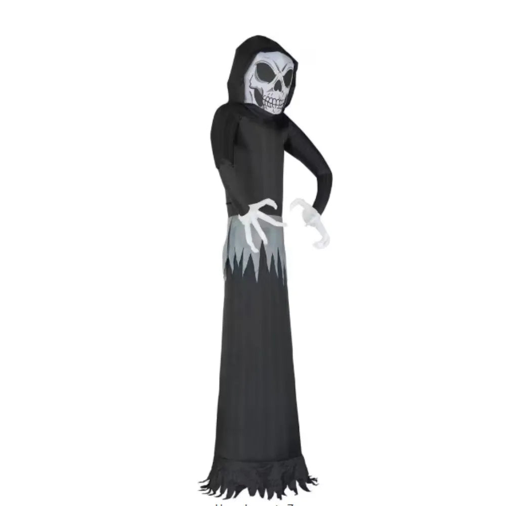 12 FT Ghost Halloween Inflatable with LED Lights – Giant Blow Up Outdoor Yard Decoration with Stakes & Ropes