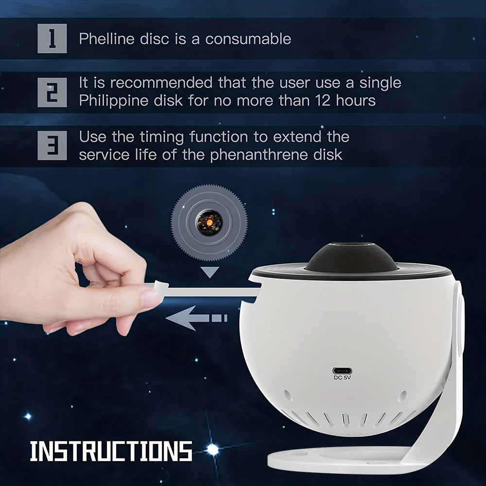 13-in-1 Galaxy Ultra Star Projector – HD LED Night Light with 13 Film Discs, 360° Rotation & Timer for Kids’ & Adults’ Bedrooms