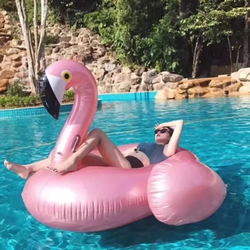 Inflatable Flamingo Pool Float Lounge Chair – Summer Air Mattress with Handles, Floating Bed for Outdoor Water Fun