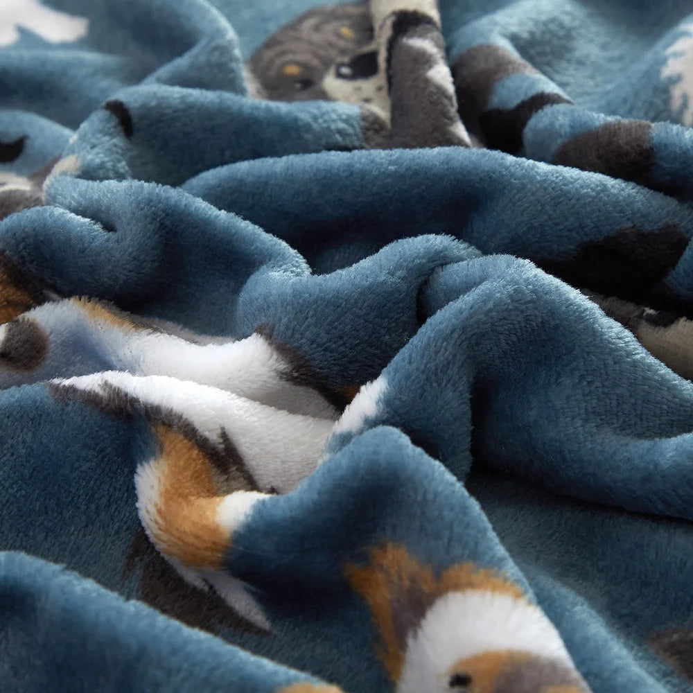 Cozy Blue Dogs Plush Throw Blanket – 2 Pack Ultra-Soft, Warm & Machine Washable Home Décor