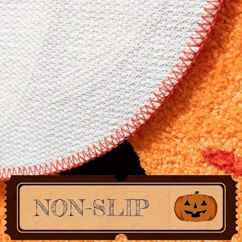 Halloween Pumpkin Bath Mat – Non-Slip, Absorbent & Washable Rug for Bathroom, Shower, Tub & Fall Home Décor