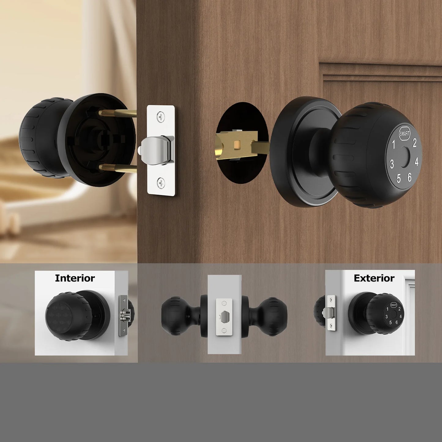 Viladepot Smart Fingerprint Door Lock – Electronic Touchscreen Keypad with App Control & Passcode Unlock | Indoor Keyless Entry System