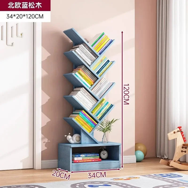 Standing Wooden Storage Rack Bookshelf