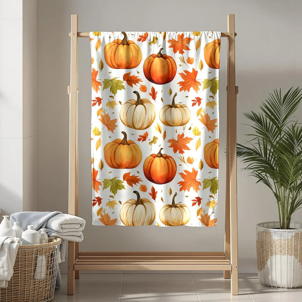Halloween Throw Blanket – Cozy Pumpkin Print Blanket for Couch, Bed, Sofa, Fall, Thanksgiving & Halloween Gift