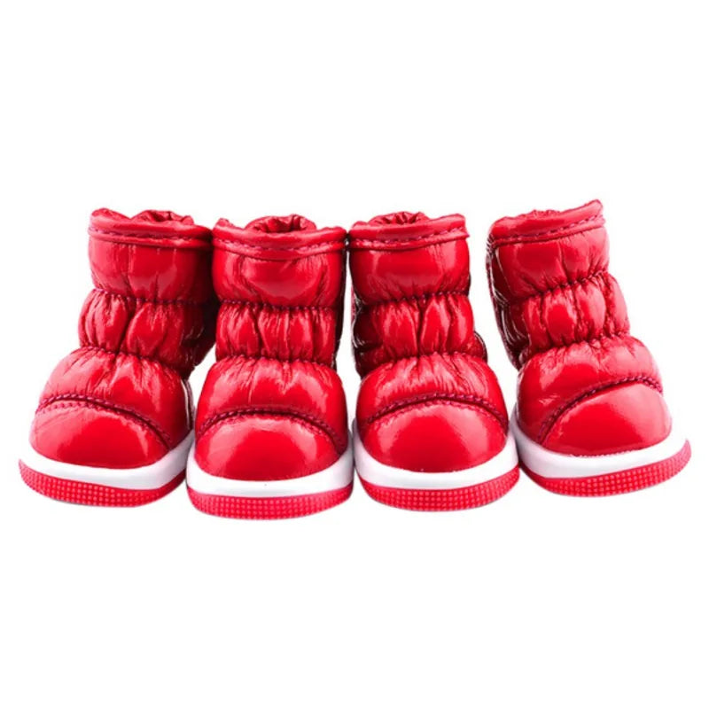 4PCS Pet Dog Winter Rain Shoes – Waterproof Snow Boots for Small & Medium Dogs, Anti-Slip Puppy Footwear