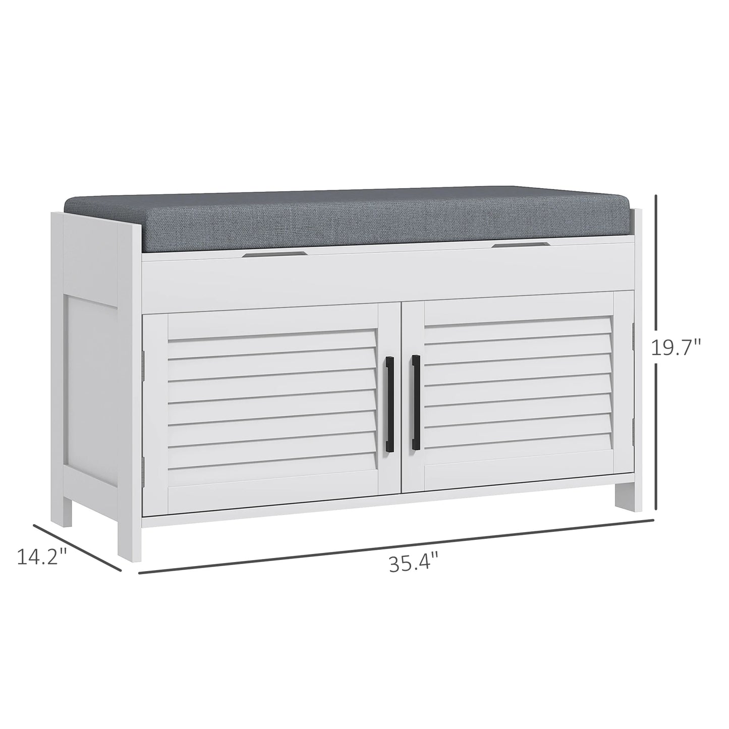 Entryway Shoe Bench with Cushion and Hidden Compartments