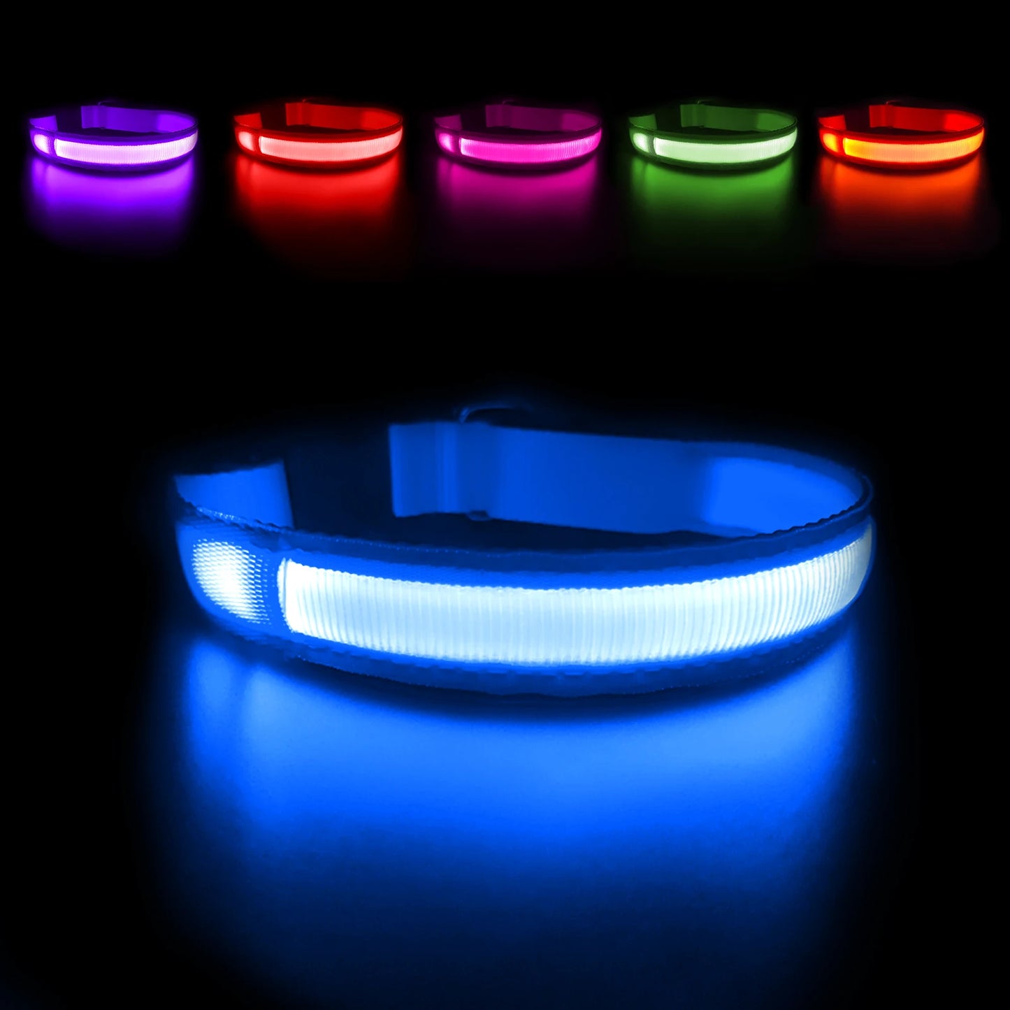 Waterproof, Luminous, Glow-in-the-Dark Collar for Nighttime Pet Visibility