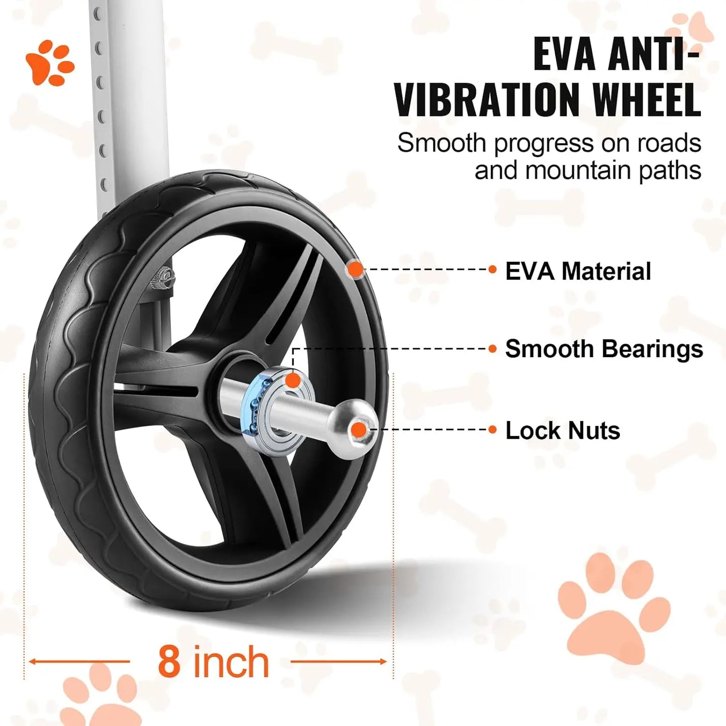 Lightweight & Adjustable Dog 2 Wheel Wheelchair for Back Legs