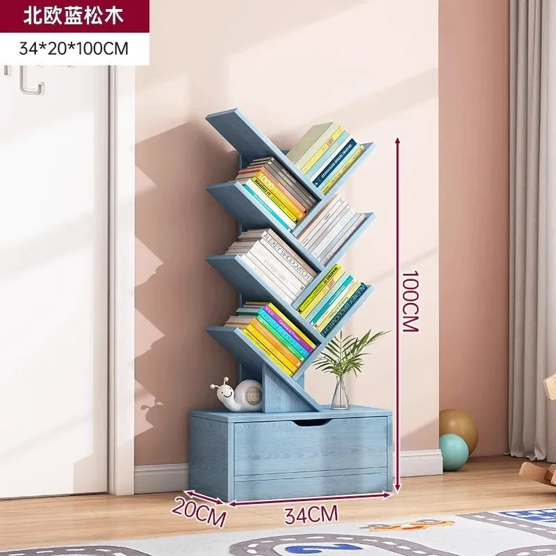 Standing Wooden Storage Rack Bookshelf