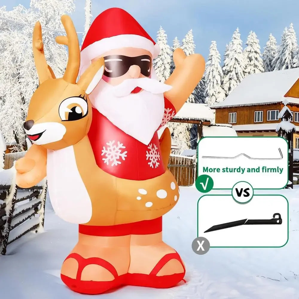 Hawaii Santa Claus 6.3FT Christmas Inflatable Outdoor Decoration with LED Lights