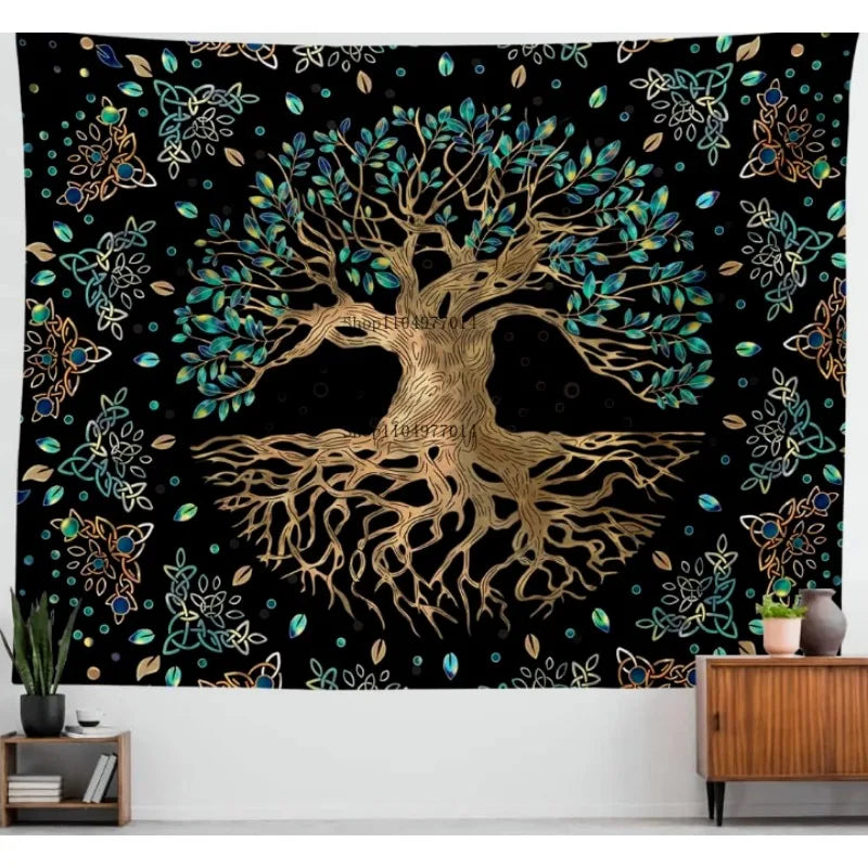 Tree of Life Wall Tapestry – Psychedelic & Mystical Aesthetic Décor for Living Room, Bedroom, or Dorm