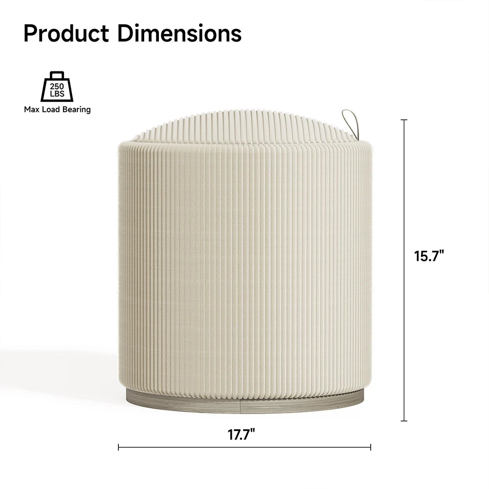 Round Storage Stool / Ottoman Organizer Chair
