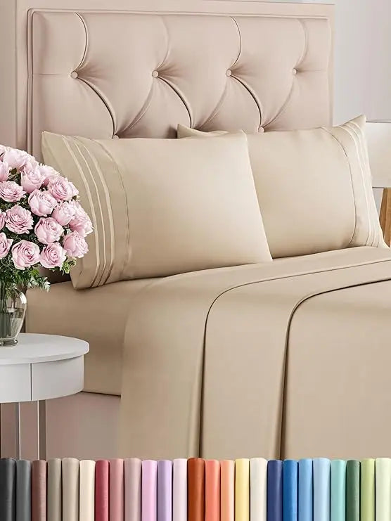 California King 4-Piece Sheet Set – Soft, Breathable & Cooling Hotel Luxury Bedding for Women, Men, Kids & Teens