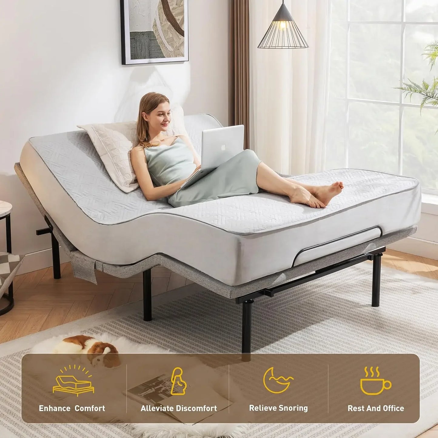 Queen Adjustable Bed Frame with Massage & Zero Gravity – Electric Base with Wireless Remote, Head & Foot Incline