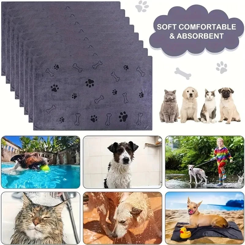 2PCS Soft Microfiber Dog Towels – Quick Dry, Ultra Absorbent Pet Bath & Grooming Towels for Dogs and Cats
