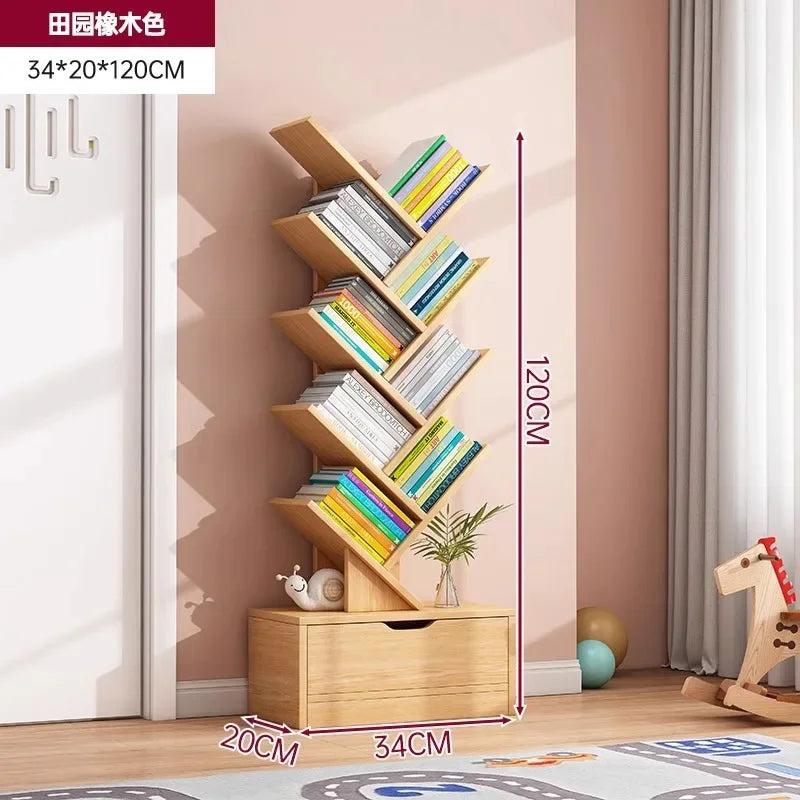 Standing Wooden Storage Rack Bookshelf