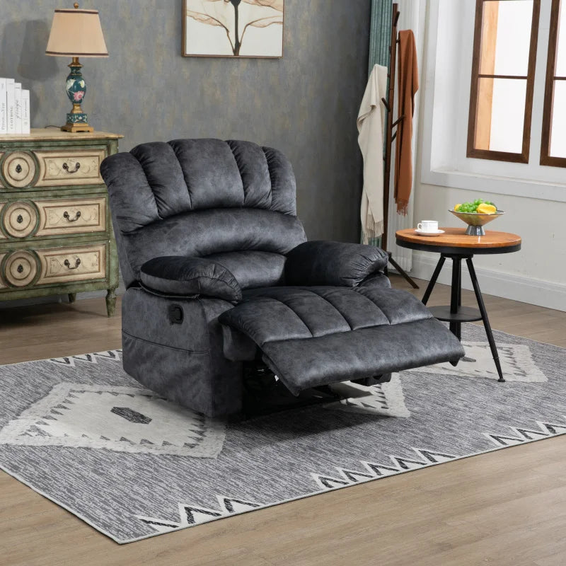 Large Manual Recliner Chair in Fabric – American-Style Lazy Reclining Chair for Adults, Comfortable Living Room Lounge Seat