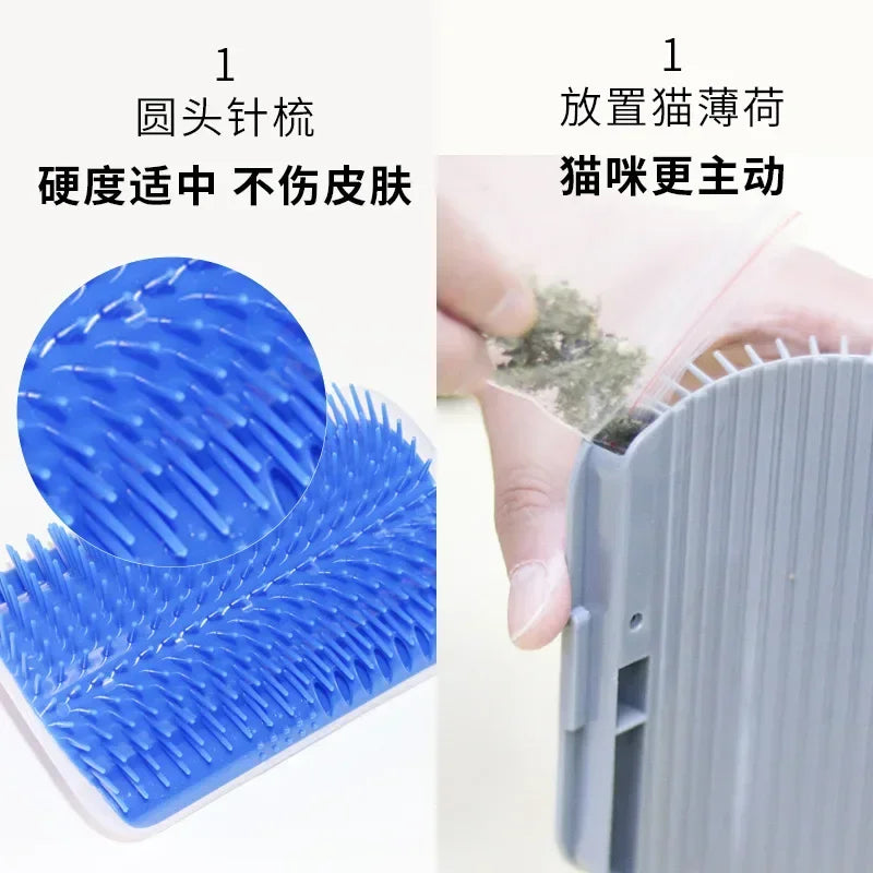 Pet Comb Removable Cat Corner Scratching & Rubbing Brush: