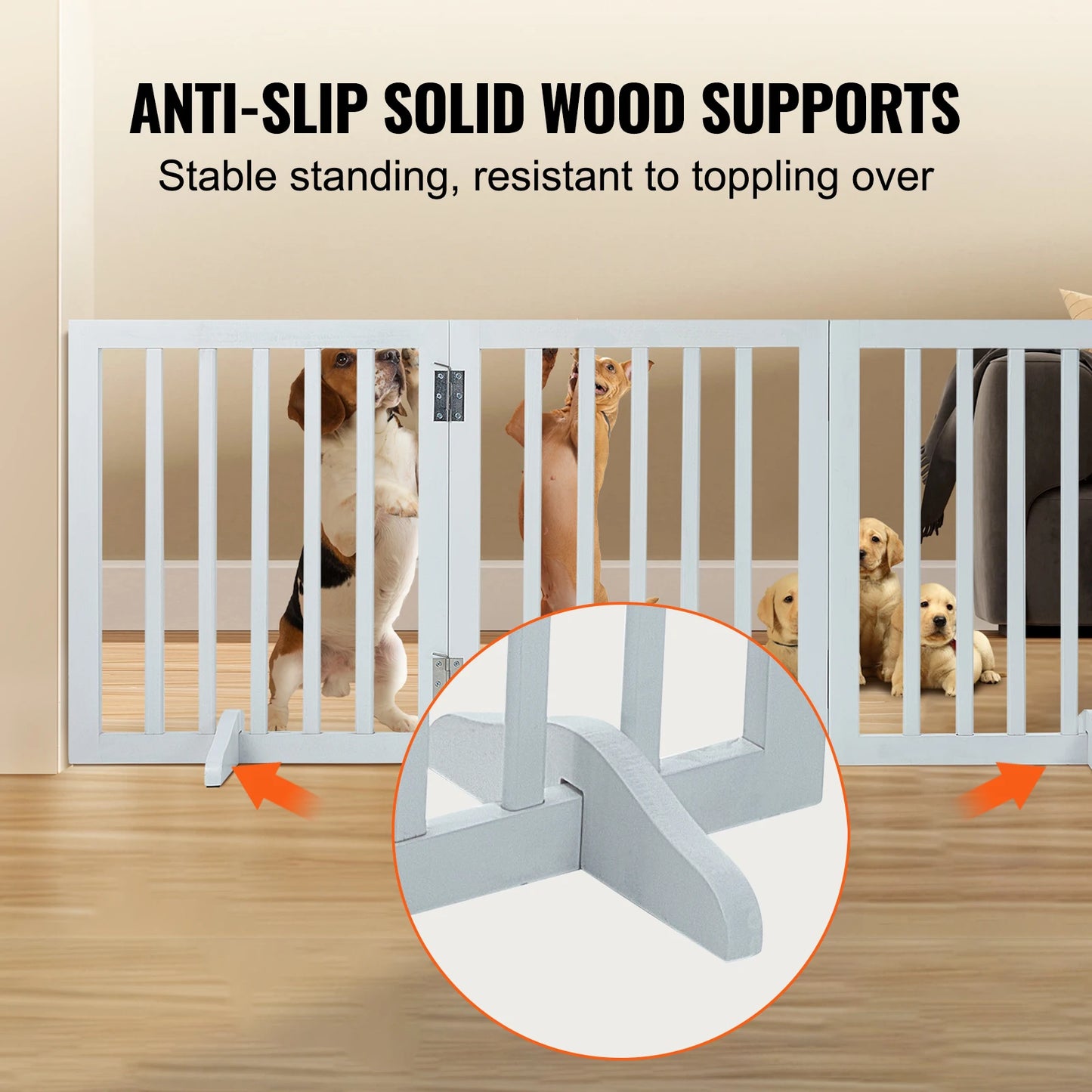Free Standing 3 Panel Foldable Pet Gate