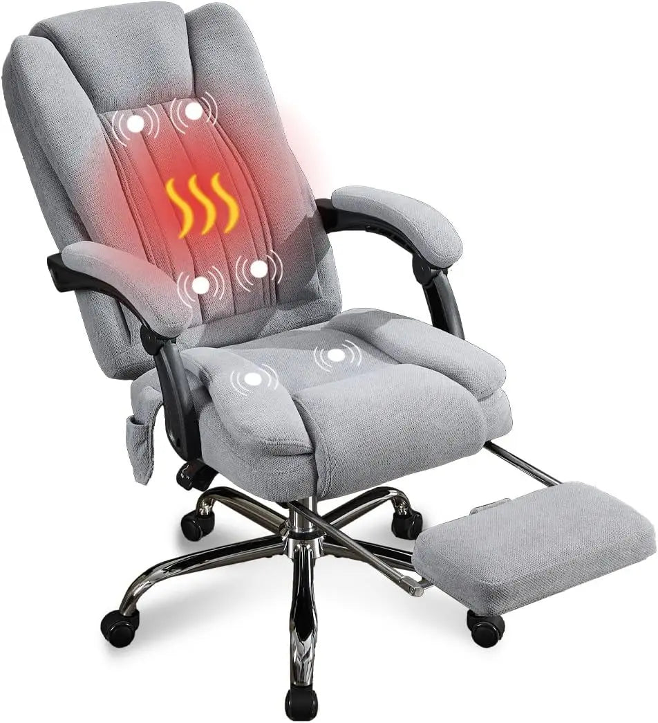 Heavy-Duty Big & Tall Office Chair with Footrest, Heating & Vibration – Supports up to 500 lbs