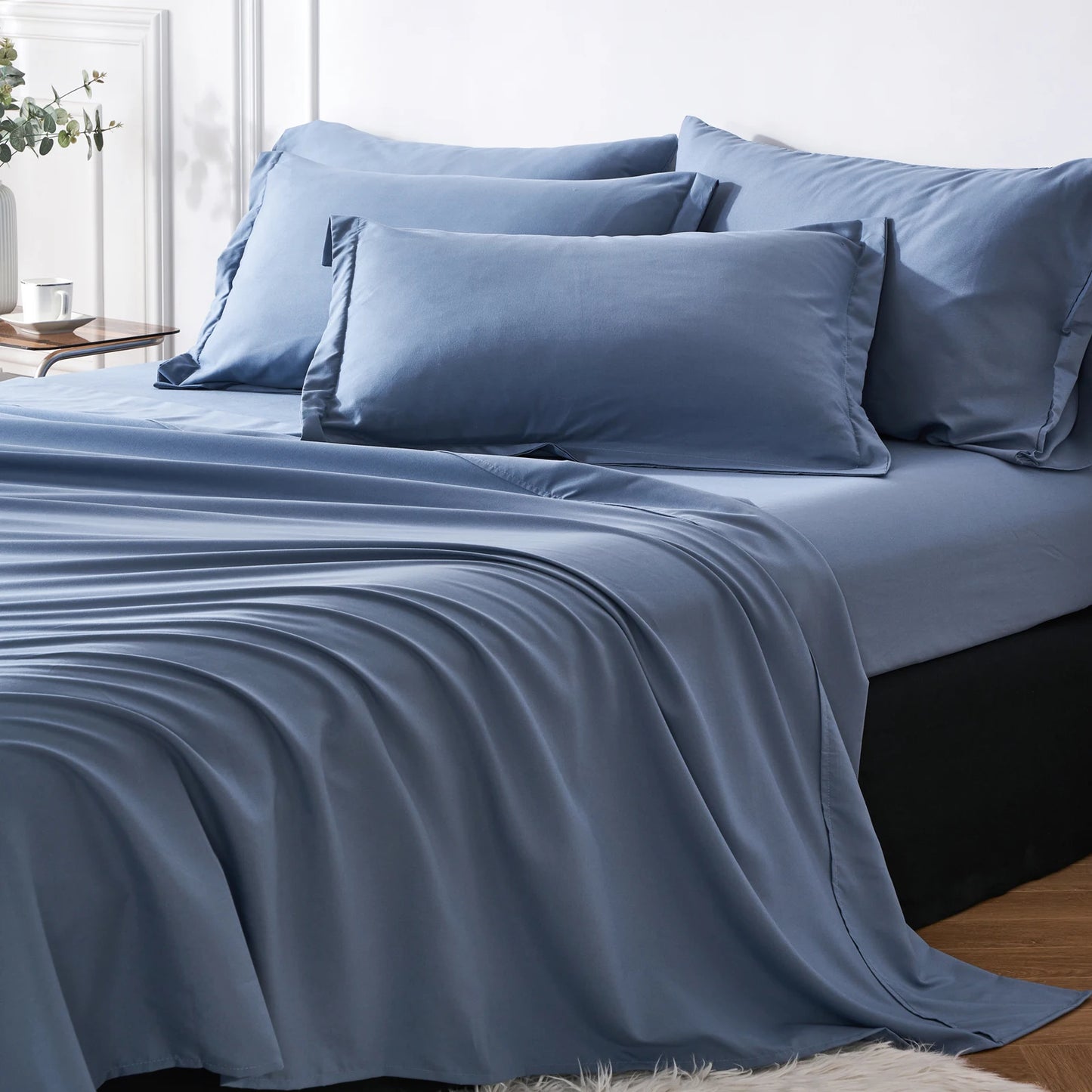 7-Piece Queen Bed-in-a-Bag Comforter Set – Stylish Solid Geometry Comforter, Sheets & Pillowcases