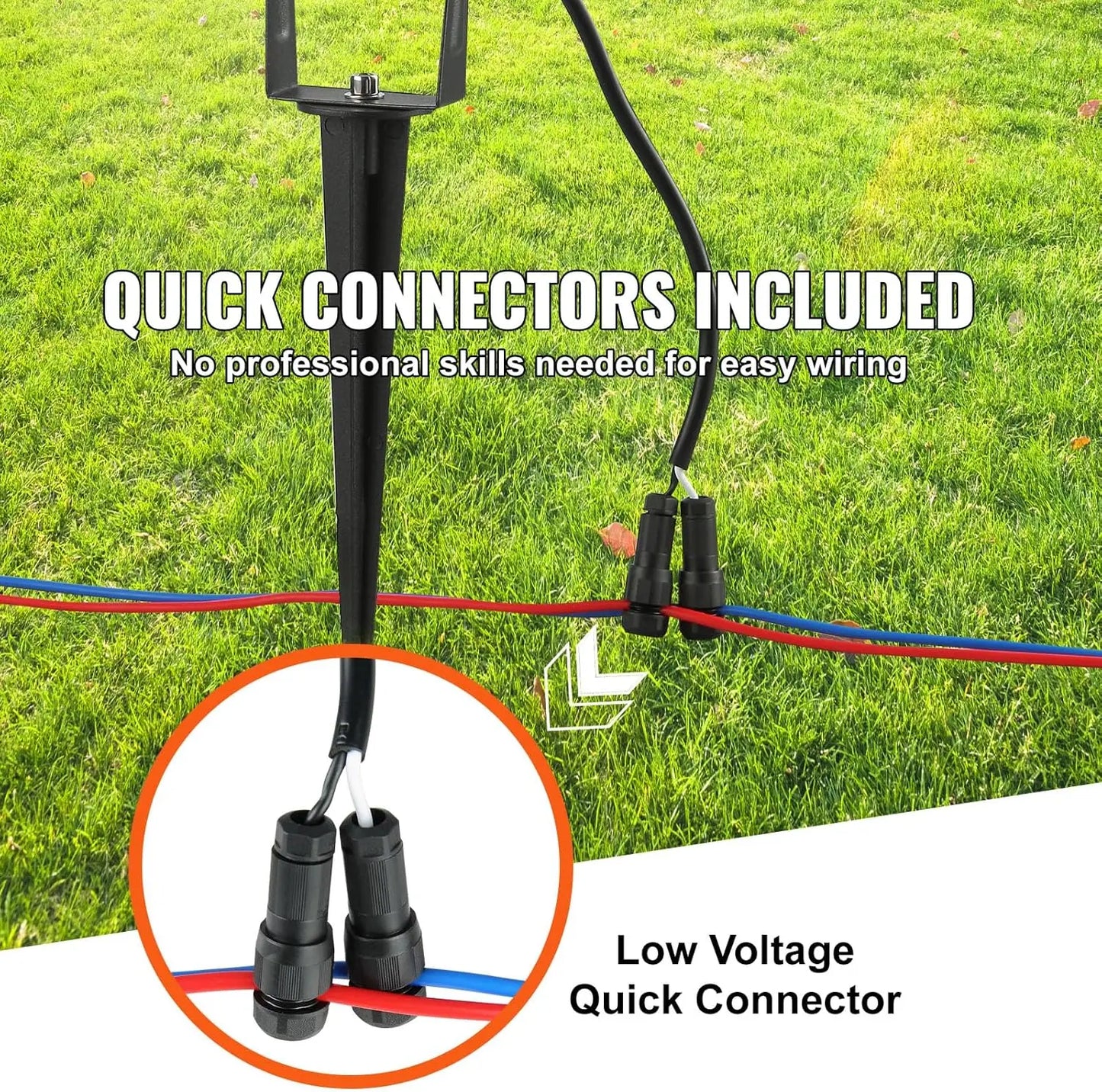 Landscape Lighting – 6W Low Voltage LED Spotlights, IP66 Waterproof Outdoor Lights for Yard, Lawn, Garden & Pathways
