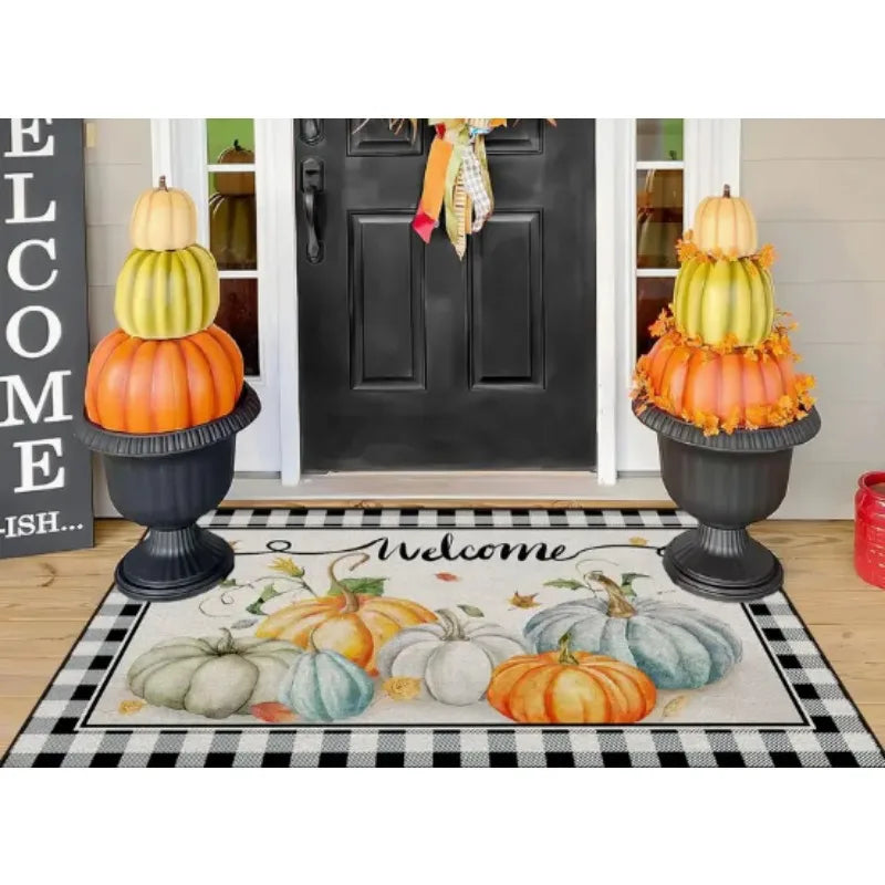 Welcome Fall Doormat – Non-Slip Indoor/Outdoor Rug, Cozy Autumn Home Decor, Seasonal Entryway Floor Mat