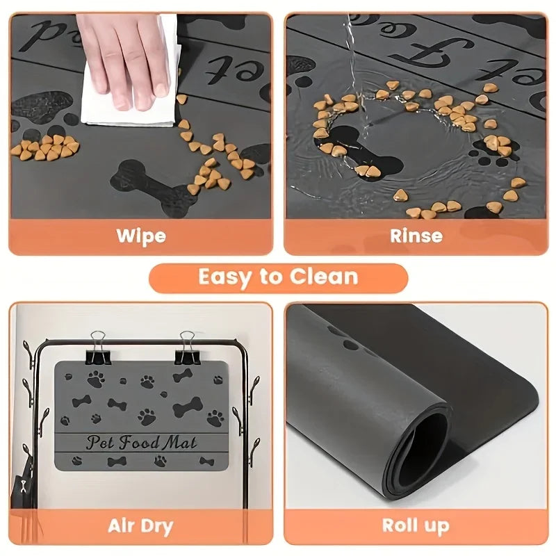 Absorbent Pet Feeding Mat with Waterproof Rubber Backing – Quick-Dry Placemat for Food & Water Bowls – Non-Slip Pet Water Dispenser Mat