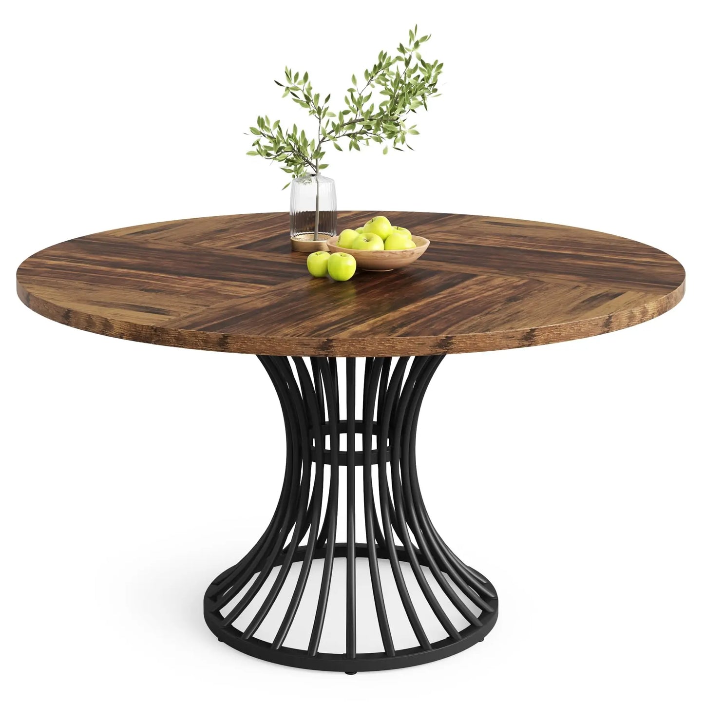Tribesigns 47-Inch Round Dining Table for 4-6 People – Farmhouse Industrial Kitchen & Dining Room Table