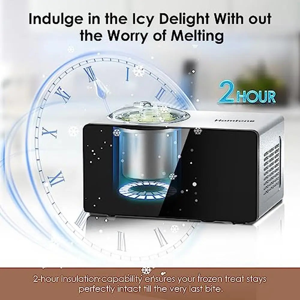 Automatic Ice Cream Maker with Compressor – 1.6 Quart Soft Serve & Gelato Machine, Touch LCD, 4 Modes, Adjustable Hardness & Speed