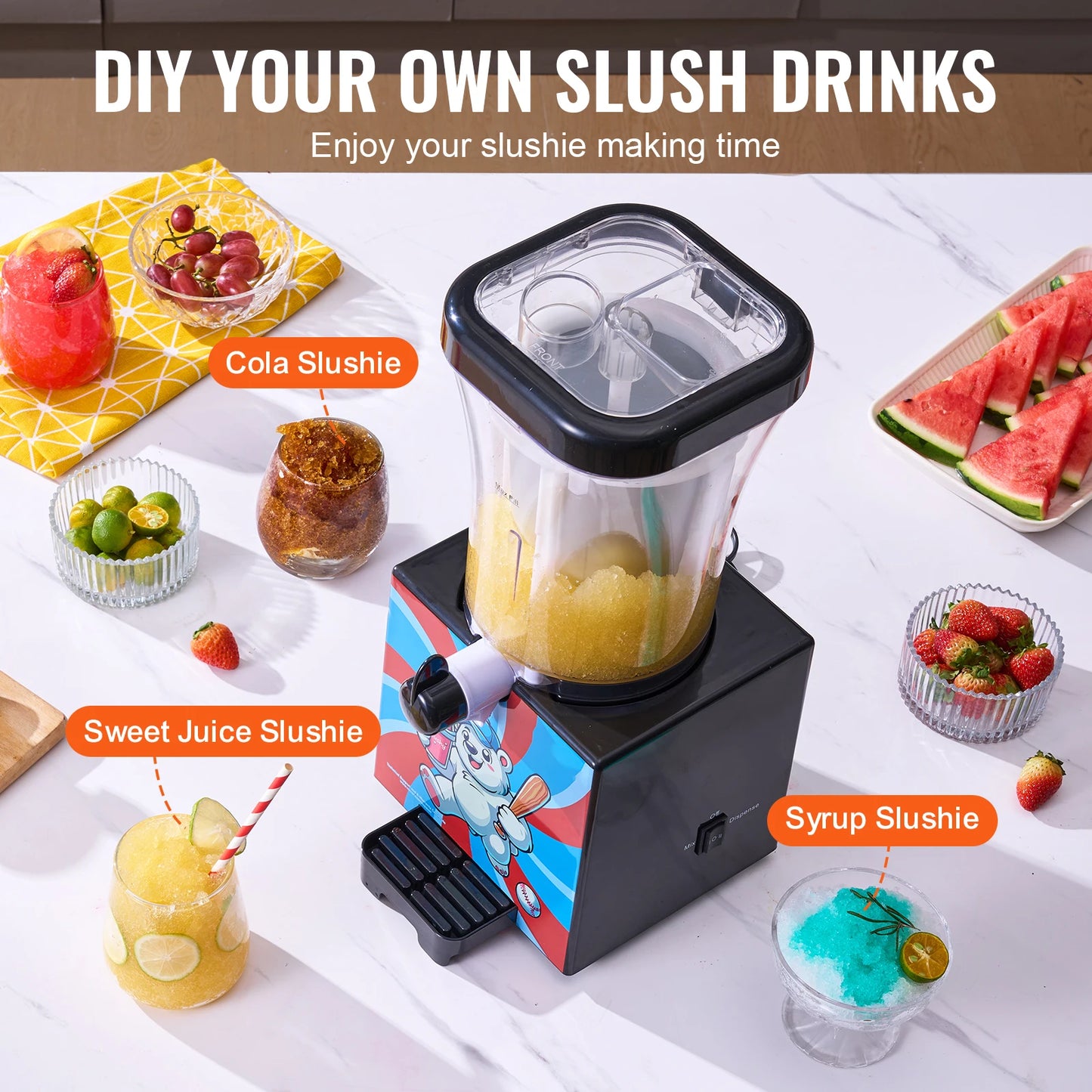 SucceBuy Slushy Machine for Home – Frozen Drink & Smoothie Maker with Food-Grade Materials, Perfect for Kids’ DIY Parties