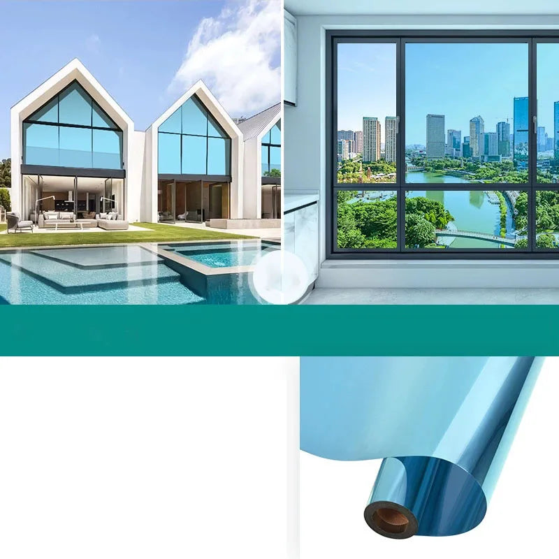 Household One-Way Mirror Window Film – Insulated Privacy & Sun Protection Glass Sticker for Home, Office, Balcony