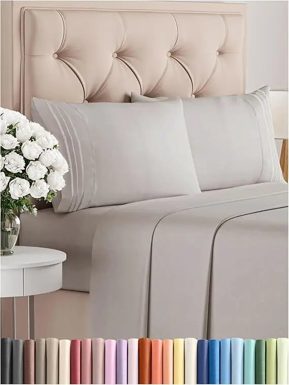 California King 4-Piece Sheet Set – Soft, Breathable & Cooling Hotel Luxury Bedding for Women, Men, Kids & Teens