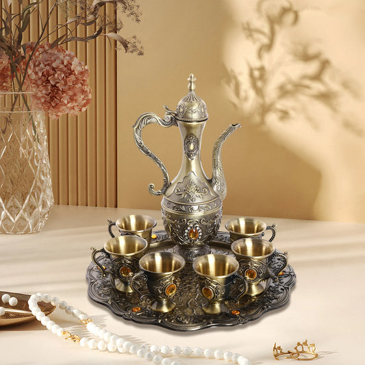 Vintage Tea Service Set – Elegant Tea Pot and Coffee Pot with Matching Cups – Classic Retro Style