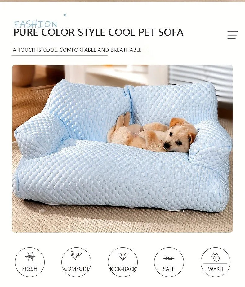 Cooling Pet Bed for Small Medium Dog /Cat,Breathable Washable Dog Sofa Bed,Couch Soft Calming,Supportive Removable Pet Couch Bed