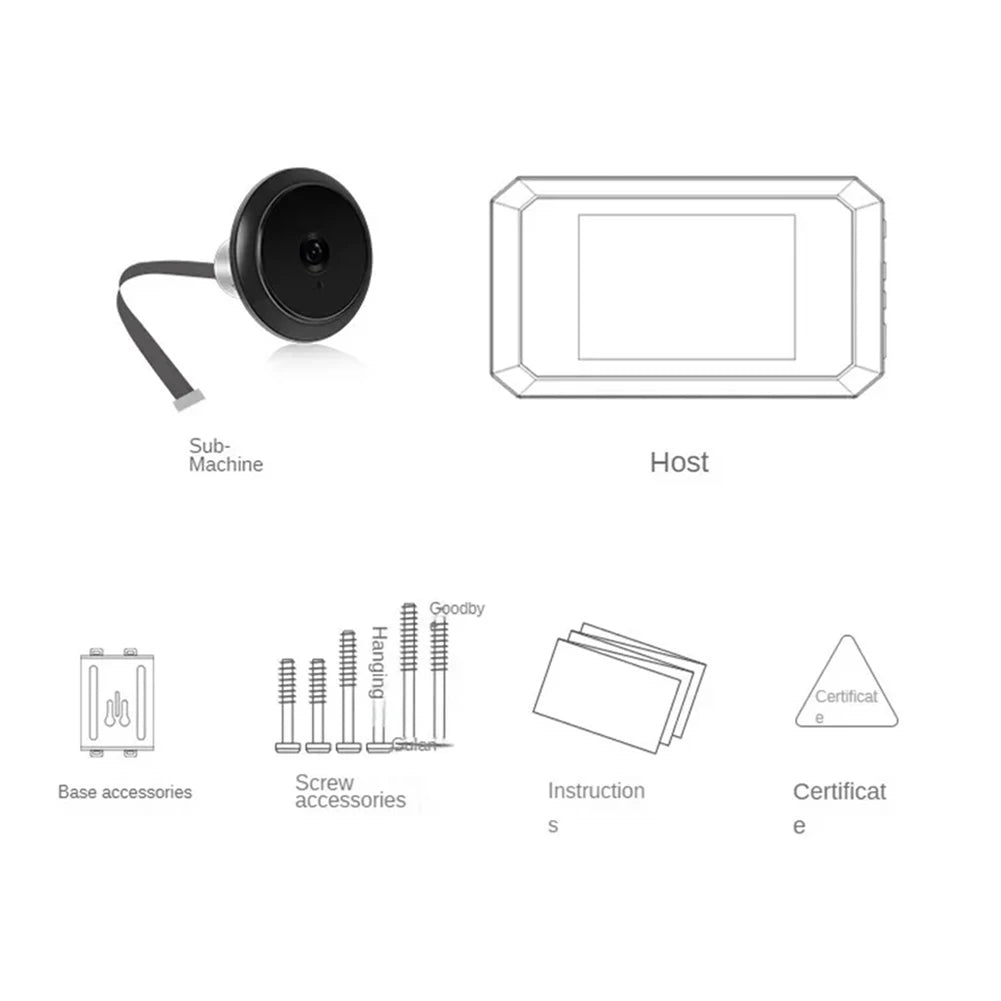 3.97-Inch Digital Door Viewer Peephole Camera – Electronic Magic Eye with Photo & Video Recording, Home Safety Viewfinder for Front Door Security