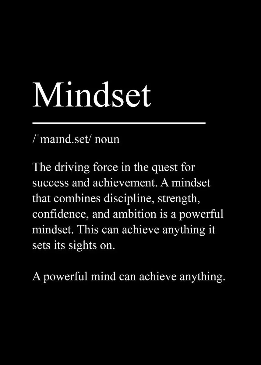Black Minimalist Inspirational Phrases Poster – Success, Focus, Patience Definition Canvas Wall Art for Home & Office Decor