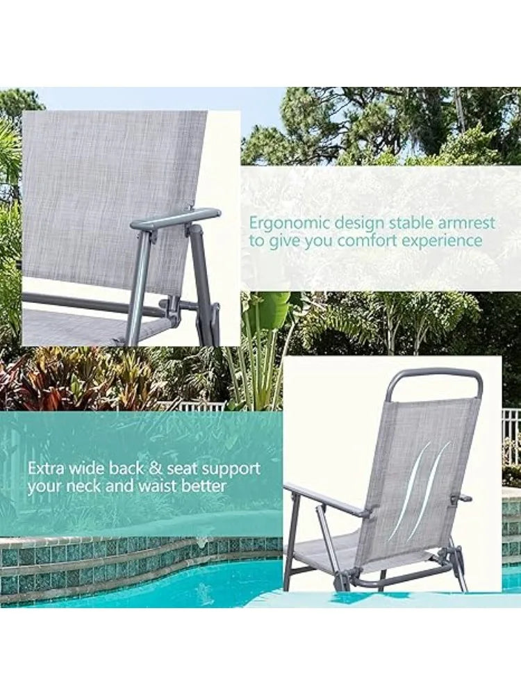 6-Piece Folding Patio Dining Set – All-Weather Metal Outdoor Table & Chairs for Garden, Balcony, or Patio