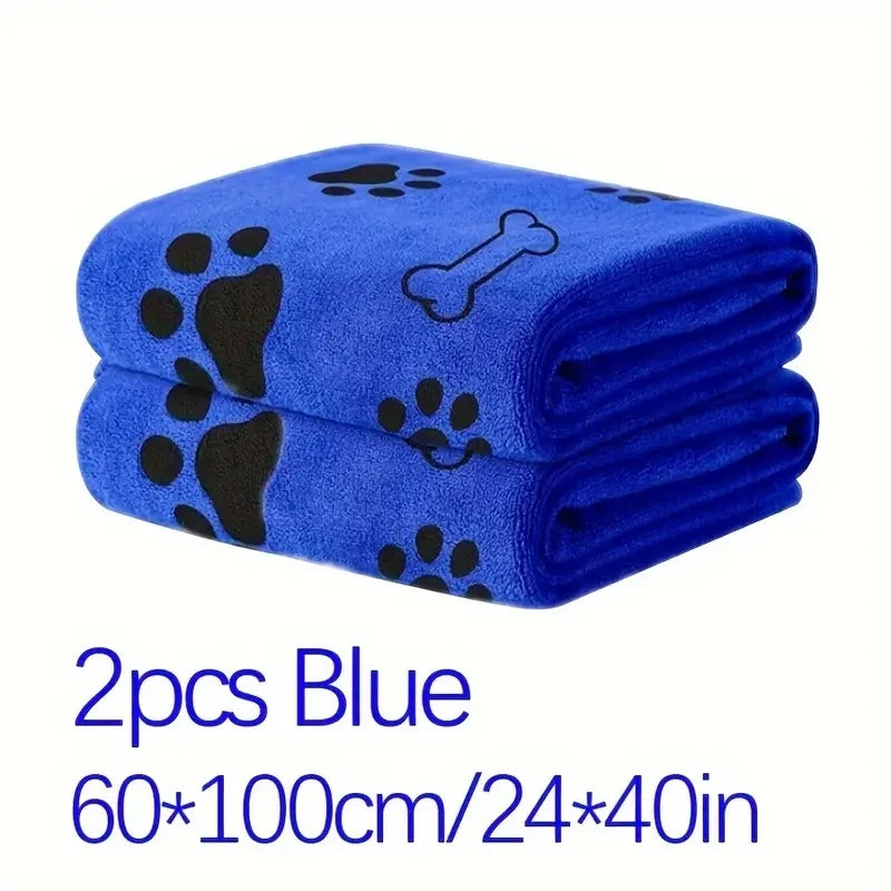 2PCS Soft Microfiber Dog Towels – Quick Dry, Ultra Absorbent Pet Bath & Grooming Towels for Dogs and Cats