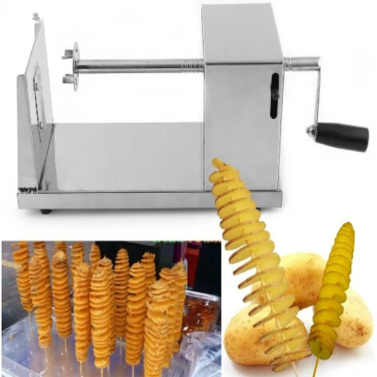 Tornado Potato Spiral Cutter Machine – Manual Spiral Slicer for Chips, Fries, and Snacks – Fun Kitchen Tool for Cooking & Entertaining