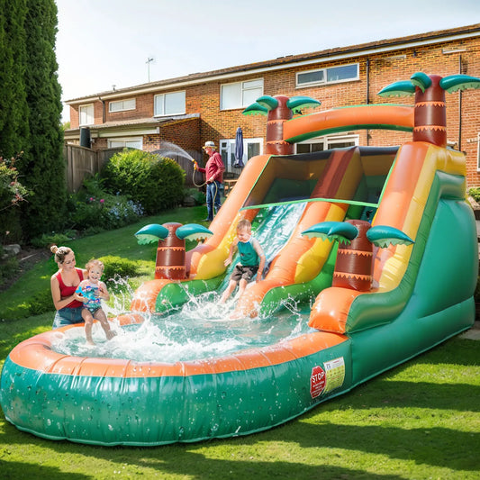 Inflatable Water Double Slide Splash Pool