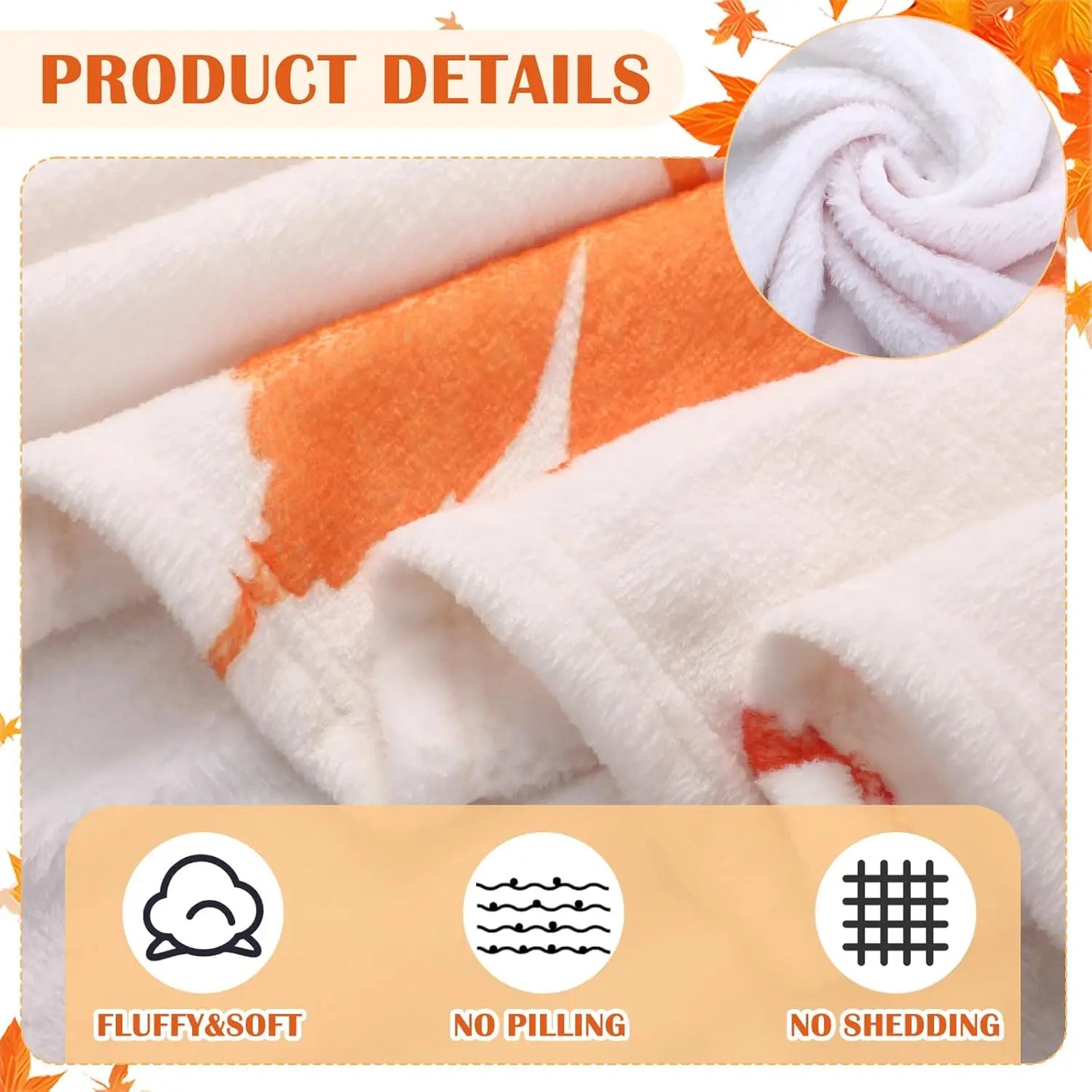 4 Pcs Fall Throw Blankets – Soft Warm Autumn Flannel with Pumpkin, Maple, Plaid & Little Ghost Patterns, Cozy for Thanksgiving & Halloween