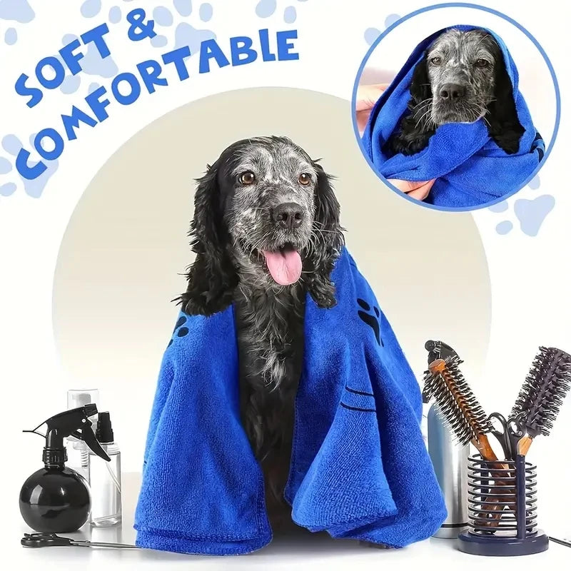 2PCS Soft Microfiber Dog Towels – Quick Dry, Ultra Absorbent Pet Bath & Grooming Towels for Dogs and Cats