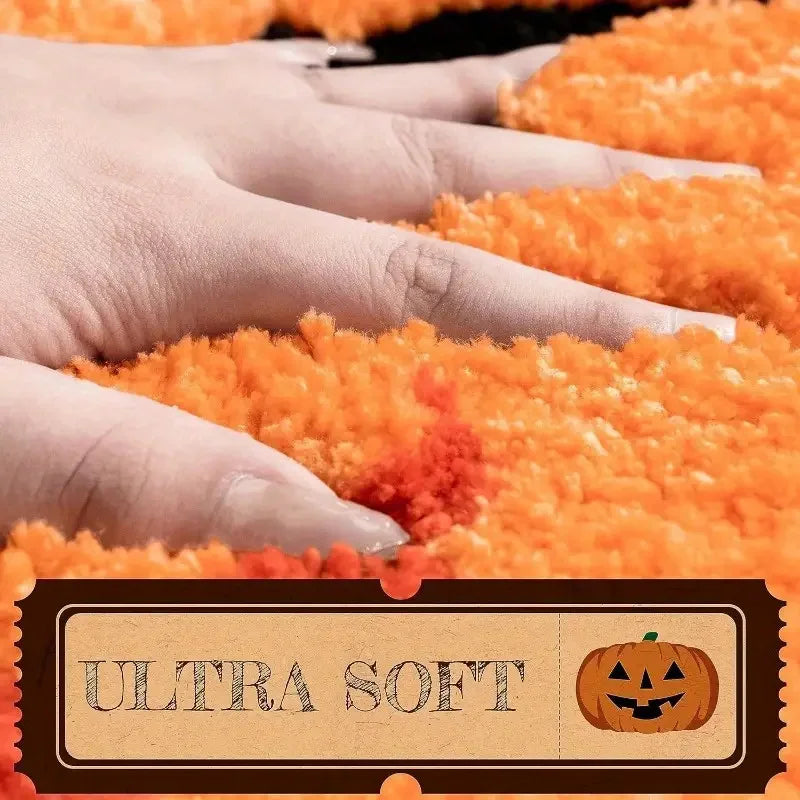 Halloween Pumpkin Bath Mat – Non-Slip, Absorbent & Washable Rug for Bathroom, Shower, Tub & Fall Home Décor