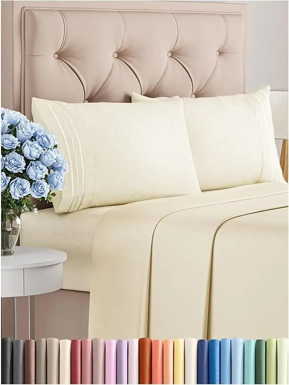 California King 4-Piece Sheet Set – Soft, Breathable & Cooling Hotel Luxury Bedding for Women, Men, Kids & Teens