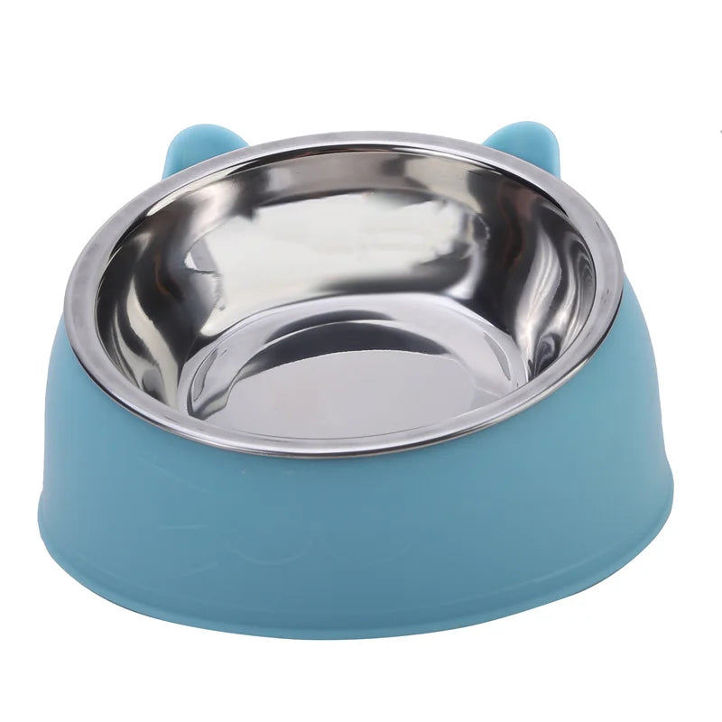 1pc Stainless Steel  Inclined Feeding Bowl