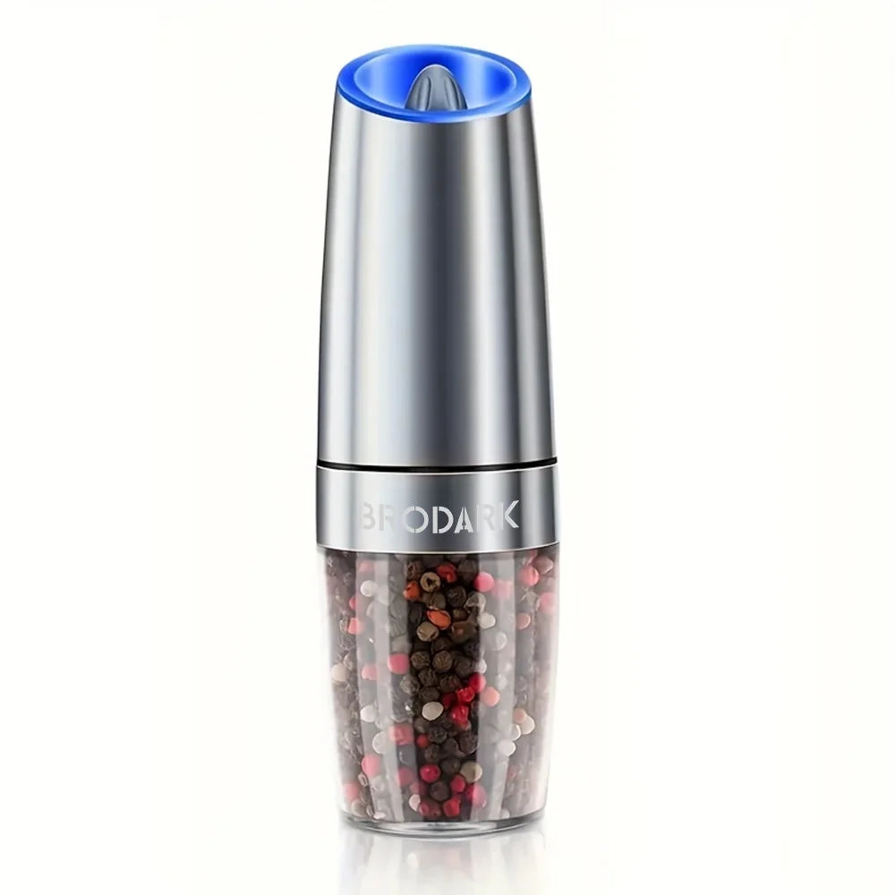 1/2PCS Electric Salt and Pepper Grinder Set – Battery Operated, Gravity Sensor Automatic Mill with LED Light, One-Handed Operation